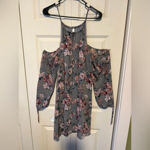 Vanity Gray and Pink Floral Dress